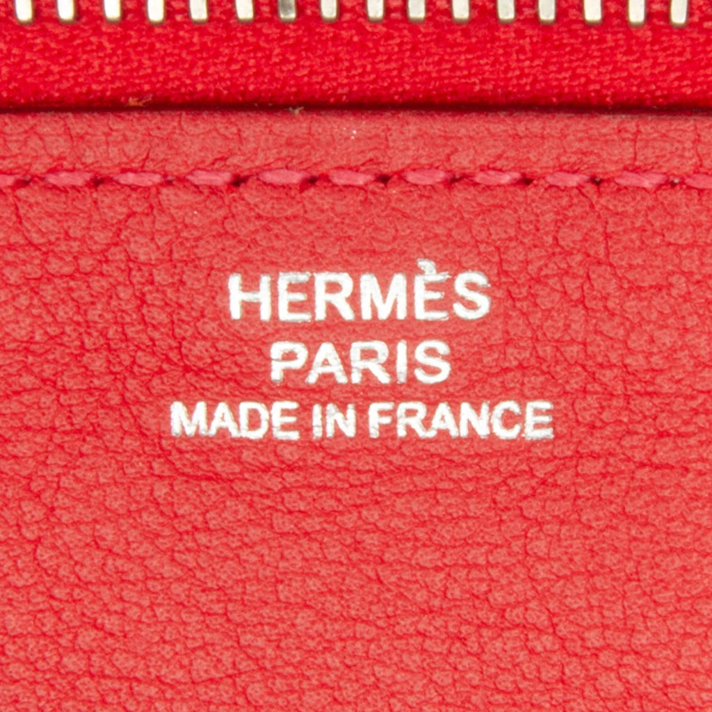 Pre-Owned Authenticated Hermès Swift Jige Duo Wallet Calf Leather Red Long Wallets Unisex (Good)