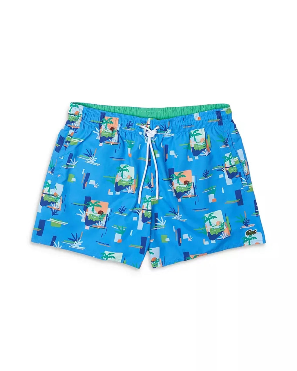 Lacoste Mens Printed Drawstring Swim Trunks