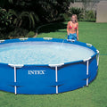 Intex Metal Above Ground Pool w/ Pump, Filter Cartridge 6 Pack, and Coating