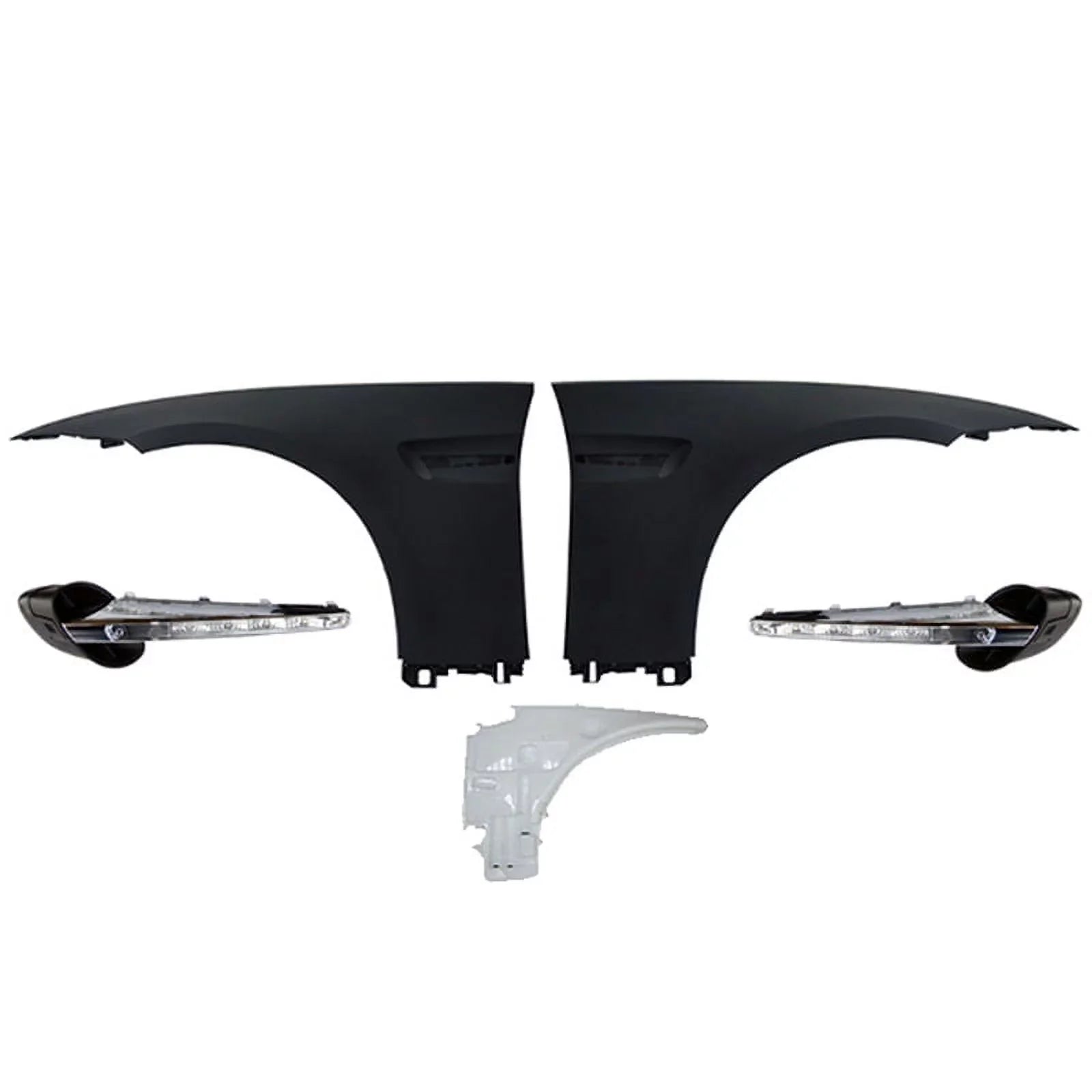 Ikon Motorsports Suitable with 07-13 E92 2Dr Complete M3 Front Fender Conversion Side Vent With LED Signal