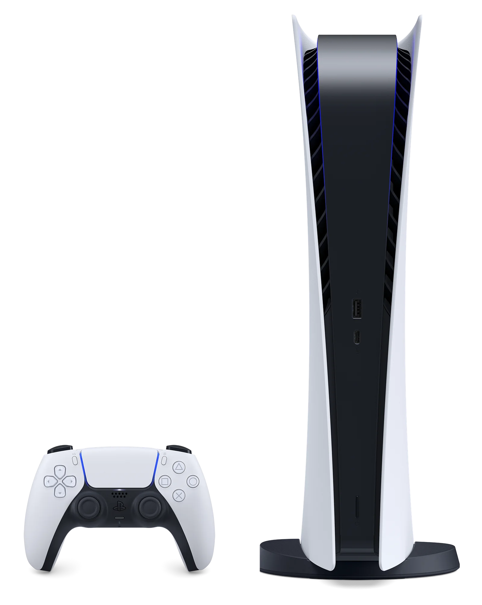 PlayStation 5 Digital PS5 - White Console with Wireless Controller - All Digital Version, 825GB SSD - With PS Plus 3 Month Membership
