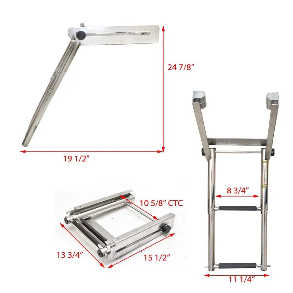 Challenger Hardware Ship Under Mount Ladder LTS-3 | 2 Step Stainless