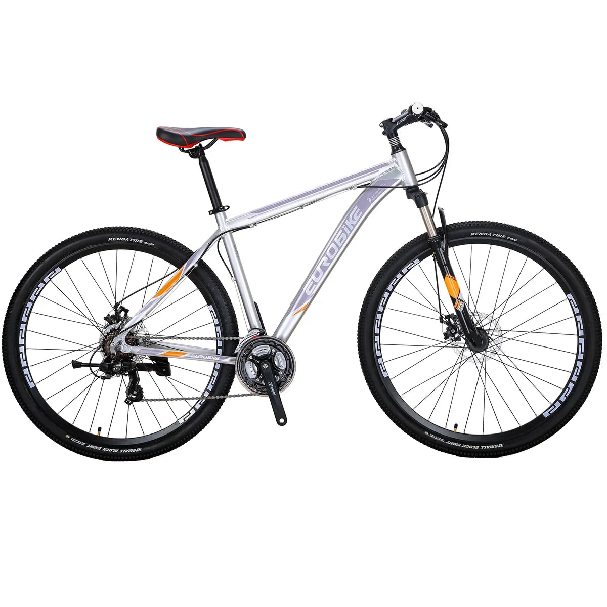 Mountain Bike, Eurobike X9 Mountain Bikes 29 Inches, 29er, 19 inch Aluminum, 21 Speed,Dual Disc Brakes, Mens Bicycle for Adults Multi-Spoke Silver
