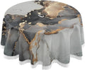 Hyjoy Natural Luxury Abstract Fluid Art Painting Round Tablecloth 60In,Waterproof Round Table Cloths with Umbrella Hole and Zipper,Party Patio Table Shield for Outdoor Backyard /BBQ/Picnic