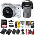 Canon EOS M200 Mirrorless Camera with 15-45mm and 55-200mm Lenses (White) (3700C009) + 64GB Card + Charger + LPE12 Battery + Card Reader + Corel Photo Software + HDMI Cable + Case + More
