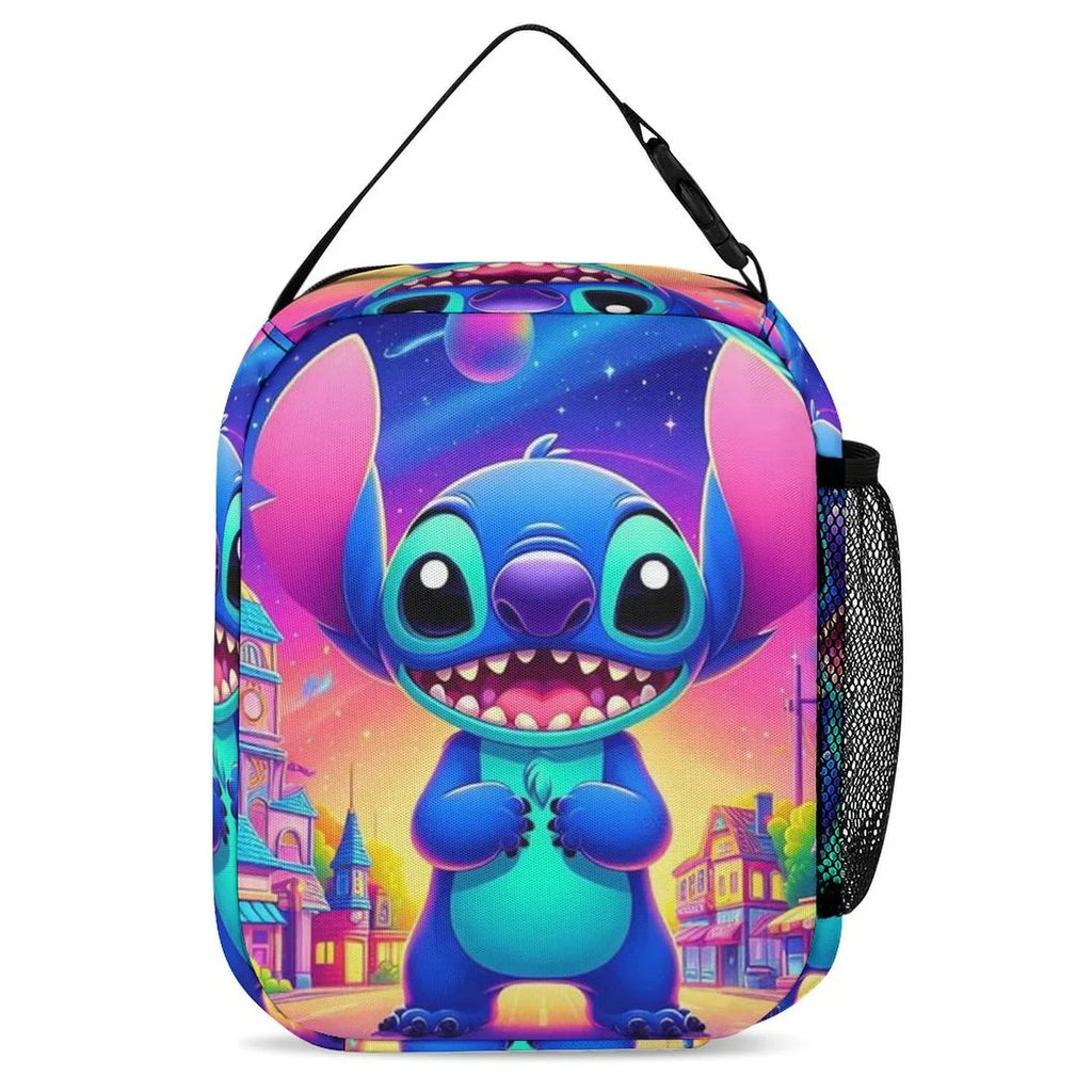 Lilo Art Stitch Portable Lunch Bag Tote Bento Bag School Office Insulated Cooler Thermal Handbag For Adult Boys Girls Kids