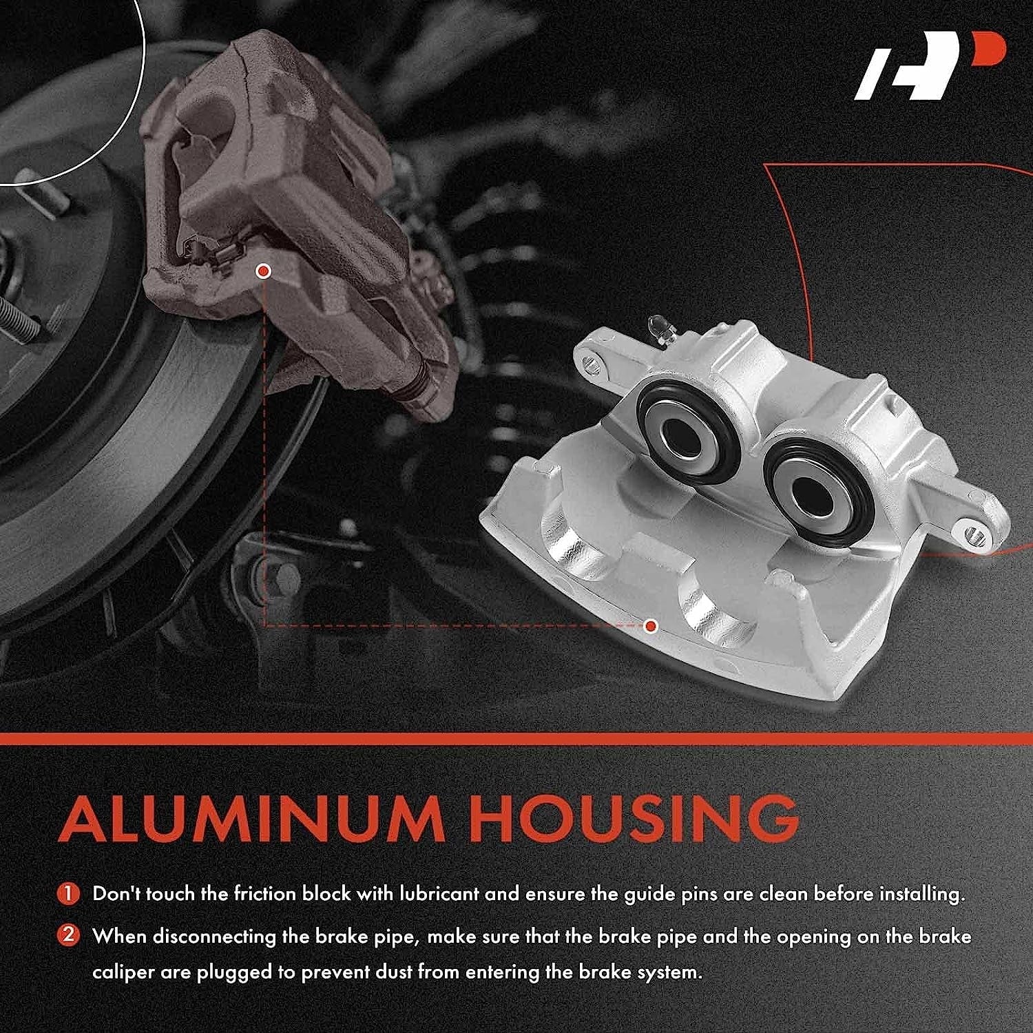 A-Premium Disc Brake Caliper Assembly Without Bracket Fitting with Select Dodge Models - M300/RM300 1973-1974, M350/R300 1974 - Front Left Driver Side