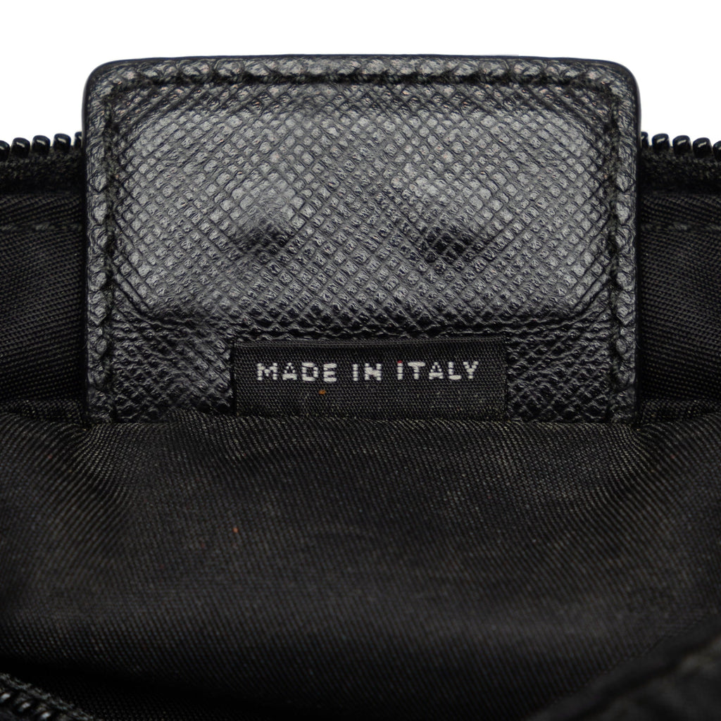 Pre-Owned Authenticated Prada Tessuto Crossbody Nylon Fabric Black Crossbody Bag Unisex (Good)