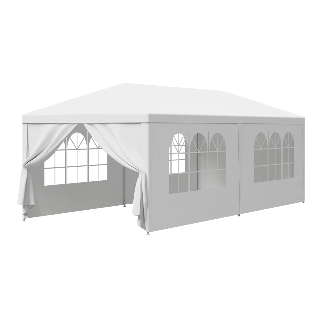 Zeny 10'x20' Outdoor Canopy Party Wedding Tent White Gazebo Pavilion with 6 Side Walls, 8.00, Event Canopies