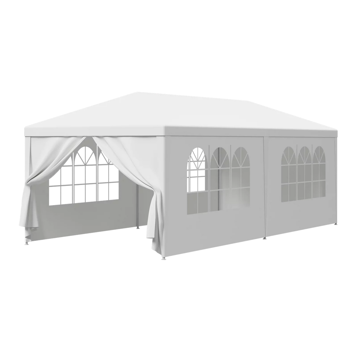 Zeny 10'x20' Outdoor Canopy Party Wedding Tent White Gazebo Pavilion with 6 Side Walls, 8.00, Event Canopies