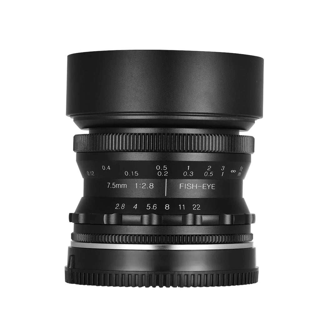 Andoer Camera lens,7.5mm F2.8 Manual Wide Aperture E-mount Lens 180° Wide Aps-c FrameLens Suitable With F2.8 Manual Fisheye Aperture E-mount Lens A6300 A6000 5100 Camera A6600 A6100 Ainn