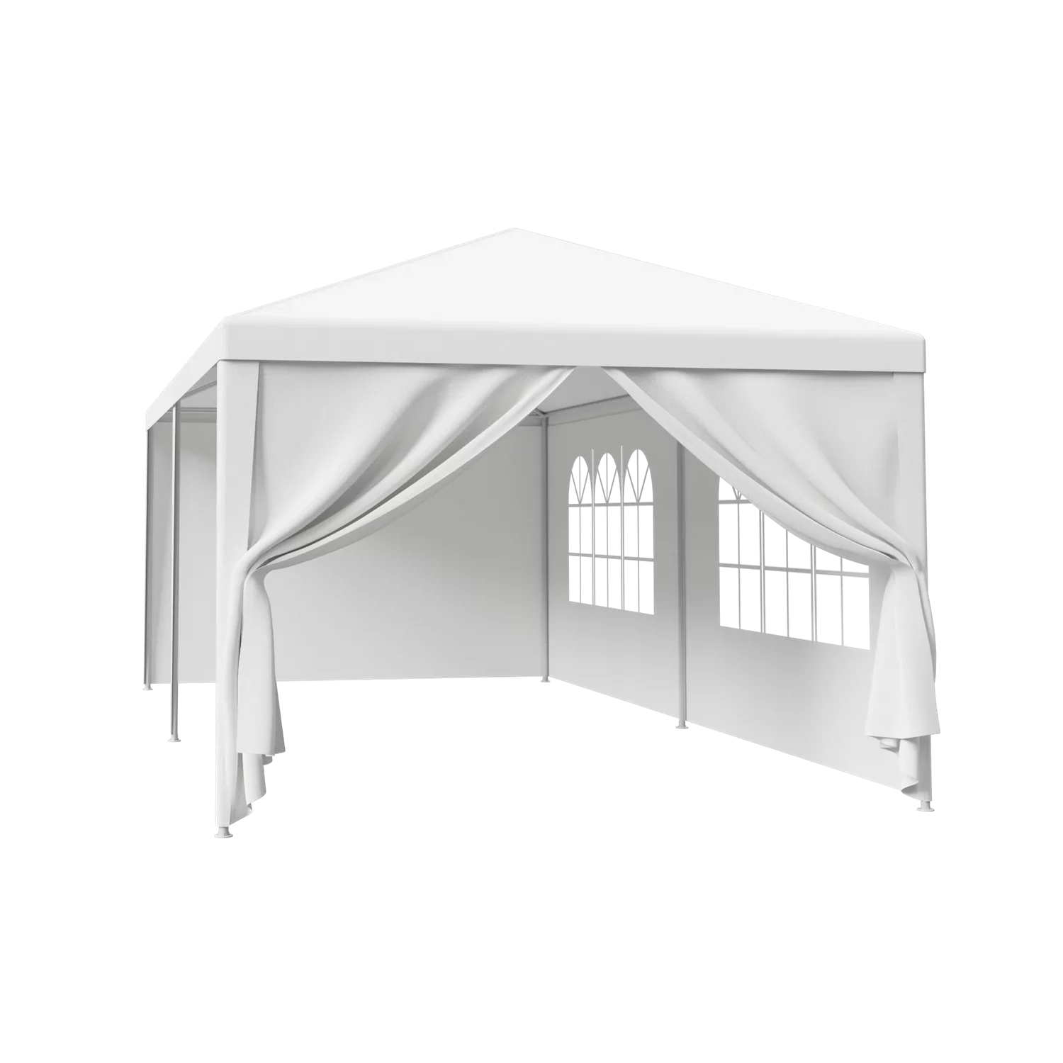 Zeny 10'x20' Outdoor Canopy Party Wedding Tent White Gazebo Pavilion with 6 Side Walls, 8.00, Event Canopies