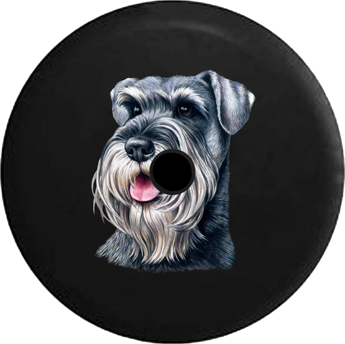 2018 2019 Wrangler JL Backup Camera Schnauzer Dog Lover Adopt Rescue Spare Tire Shield for Jeep RV 33 Inch