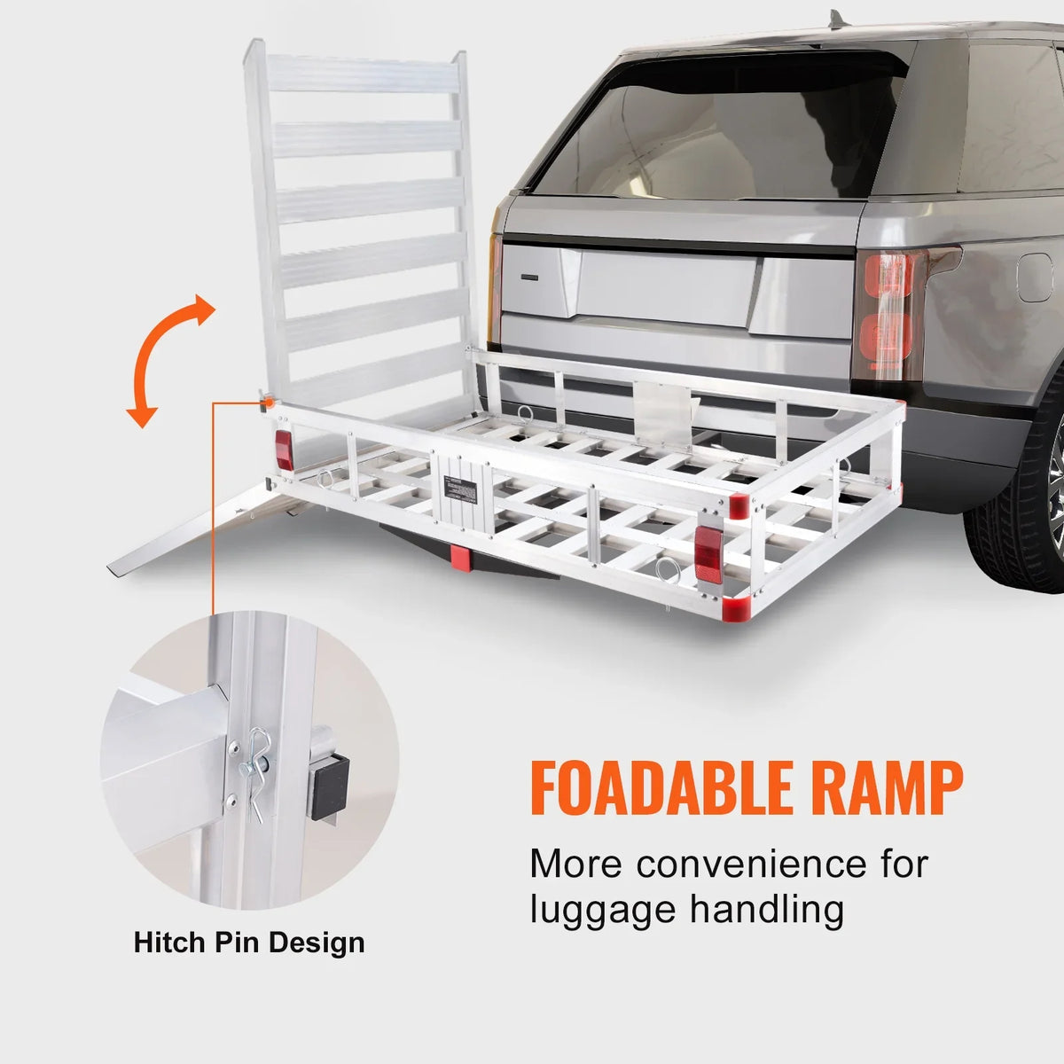 SKYSHALO Hitch Mount Cargo Carrier 47x28x6 in 500lb and Folding Ramp Fits 2" Receiver