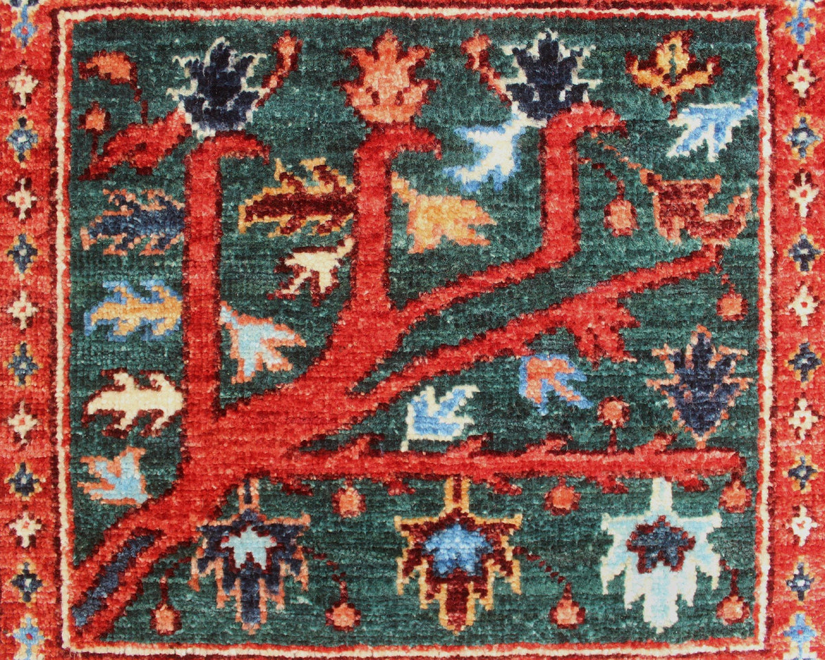 Aria Qurban Rusty-Red/Blue Rug, 8'11" x 11'10"