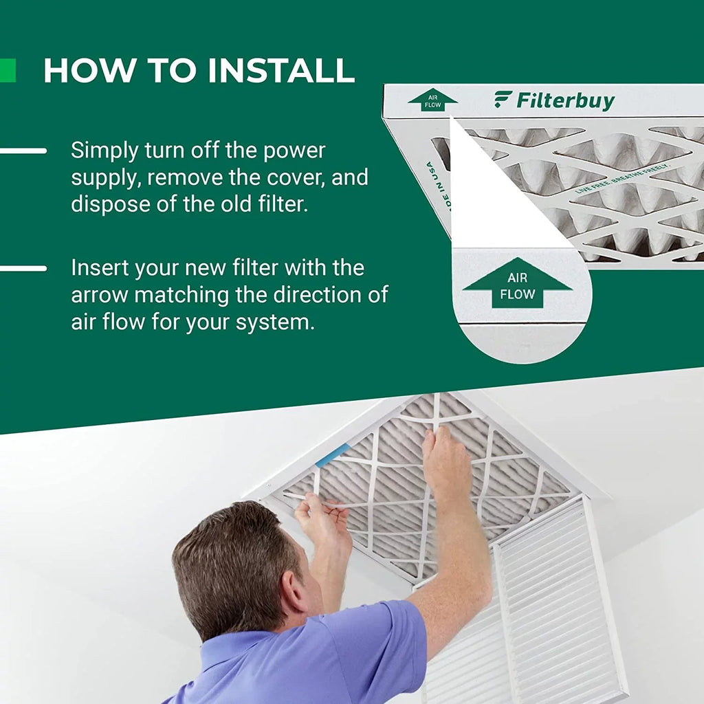 Filterbuy 16x30x2 MERV 8 Pleated HVAC AC Furnace Air Filters (6-Pack)