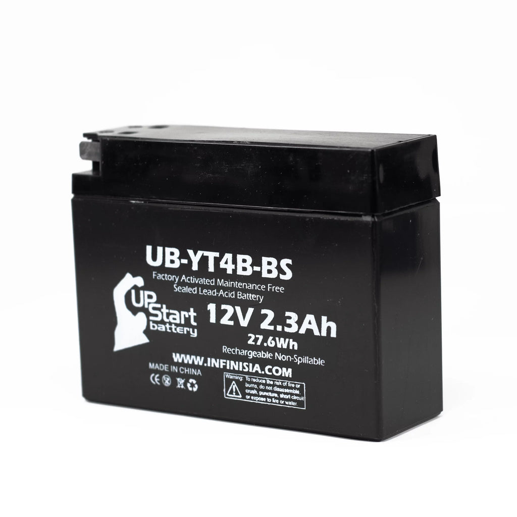 3-Pack UpStart Battery Replacement for 2008 Yamaha SR400 400CC Factory Activated, Maintenance Free, Motorcycle Battery - 12V, 2.3Ah, UB-YT4B-BS