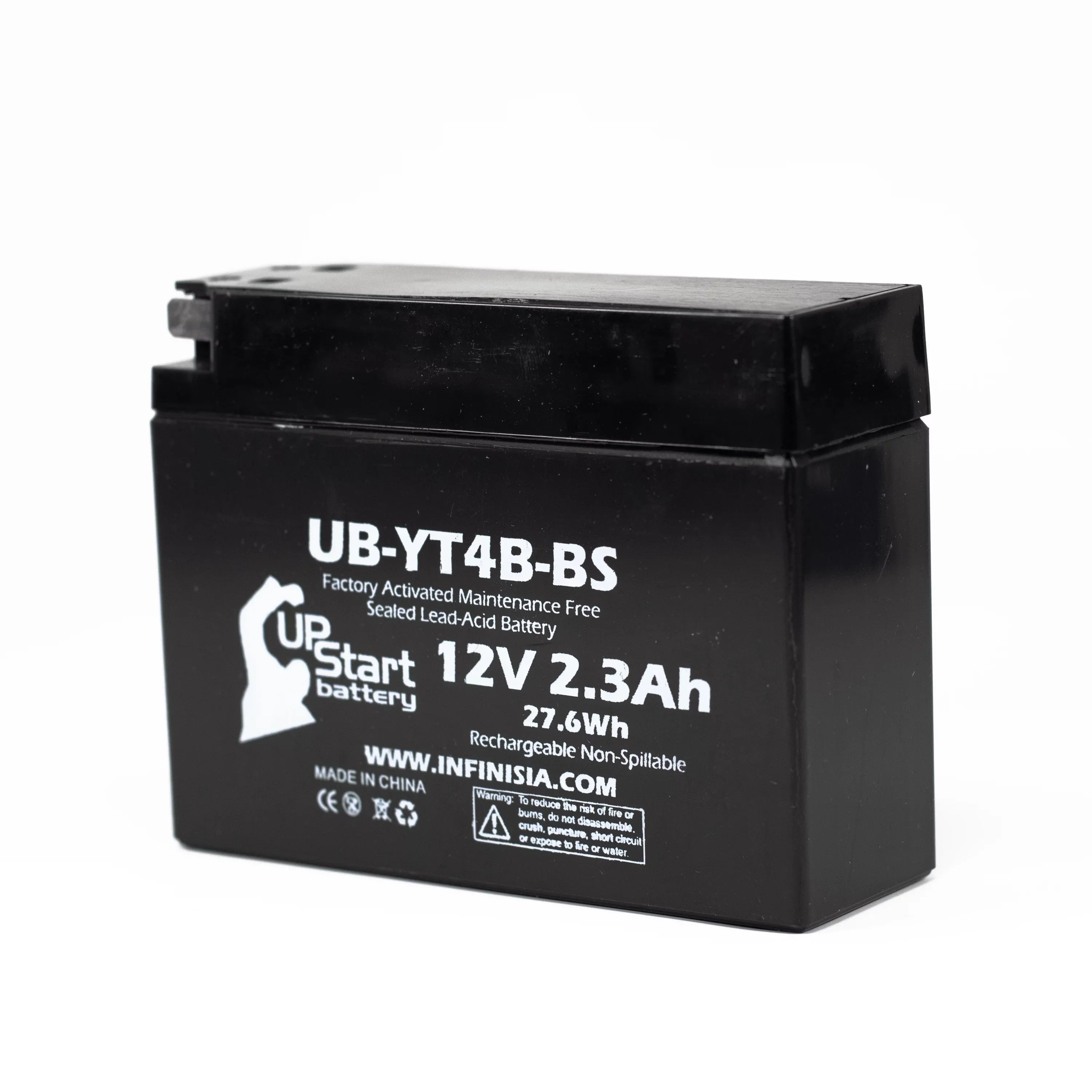 3-Pack UpStart Battery Replacement for 2008 Yamaha SR400 400CC Factory Activated, Maintenance Free, Motorcycle Battery - 12V, 2.3Ah, UB-YT4B-BS