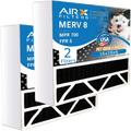 16x28x6 Air Filter Odor Eliminator Carbon Filter MERV 8 Comparable to MPR 700 & FPR 5 Suitable with Aprilaire 401 2 Pack by AIRX FILTERS WICKED CLEAN AIR.