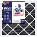 Filter King 14x25x1 Air Filter | 4-PACK | Carbon MERV 8 HVAC Pleated A/C Furnace Filters | MADE IN USA | Actual Size: 13.5 x 24.5 x .75"
