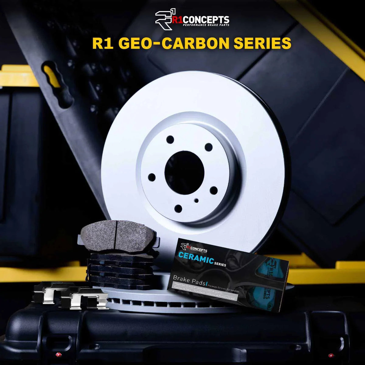 R1 Concepts Wdwh1 76064 R1 Concepts Brake Rotor Carbon Coated With Ceramic Pads Fits select: 2007-2018 TOYOTA YARIS, 2012-2019 TOYOTA PRIUS C