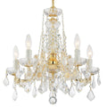 Five Light Mini Chandelier in Minimalist Style 20 inches Wide By 19 inches High-Swarovski Spectra Crystal Type-Gold Finish Bailey Street Home