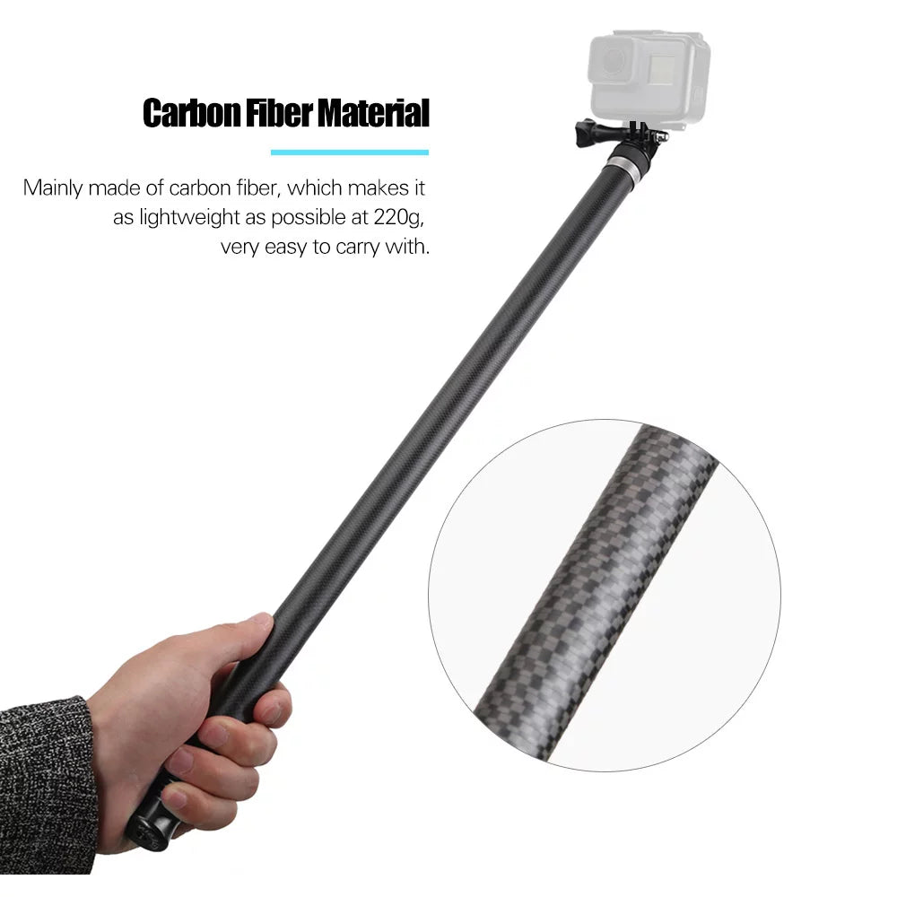 2.7M106 Inch Ultra Long Carbon Fiber Selfie Stick Lightweight Extendable Handheld Pole Monopod Replacement for GoPro Hero 11109876Hero 5 Black(2018) Replacement for One R OSMO Action