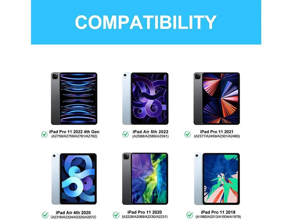 Magic Keyboard for iPad Pro 11 inch 2022 2021 2020 2018 4th 3rd 2nd 1st Gen iPad Air 5 2022 Air 4 10.9 2020 Backlit Trackpad Keyboard Magnetic Stand Shield