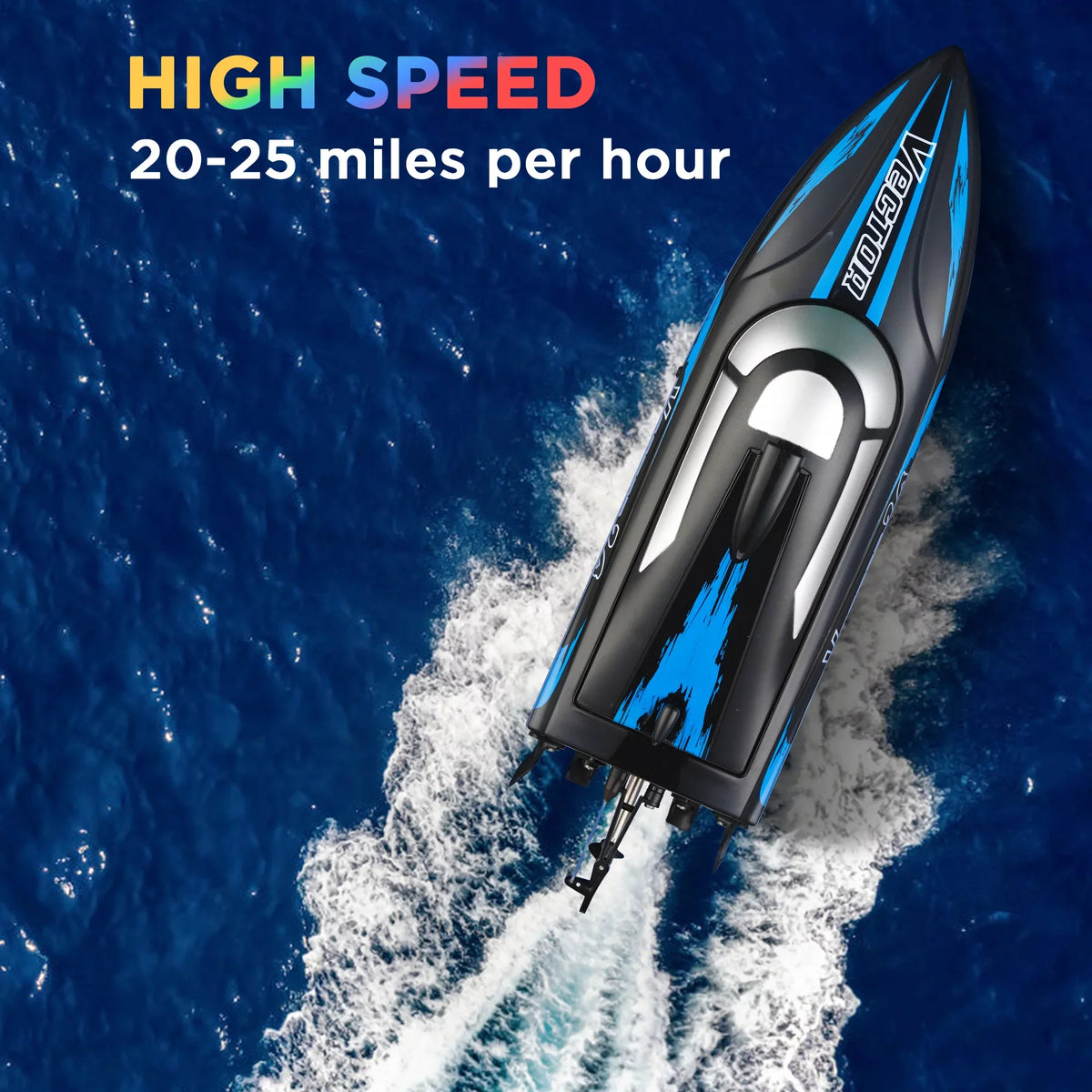 Remote Control Ship for Pools & Lakes, Campmoy Udi001 Venom Fast RC Craft for Kids & Adults, Self Righting Remote Controlled Ship W/Extra Battery (Dark Blue)