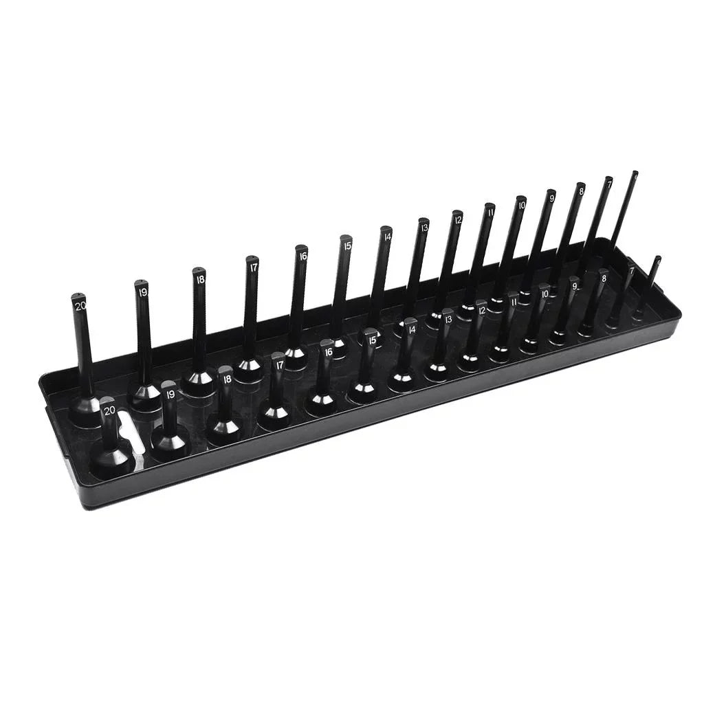 s/set Metric Socket Tray Rack Holder Storage Tool Organizer 1/4'' 3/8'' 1/2''