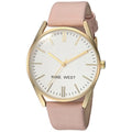 Nine West Women's Gold-Tone and Pastel Pink Strap NW/1994WTPK Watch
