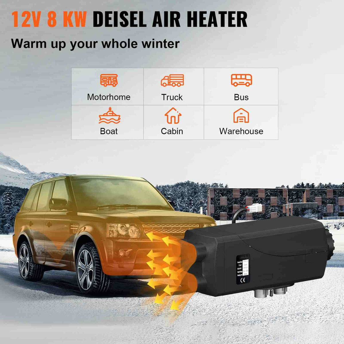 BENTISM 8KW 12V Diesel Air Heater LCD Thermostat 8000W For Trucks Ship Car Trailer