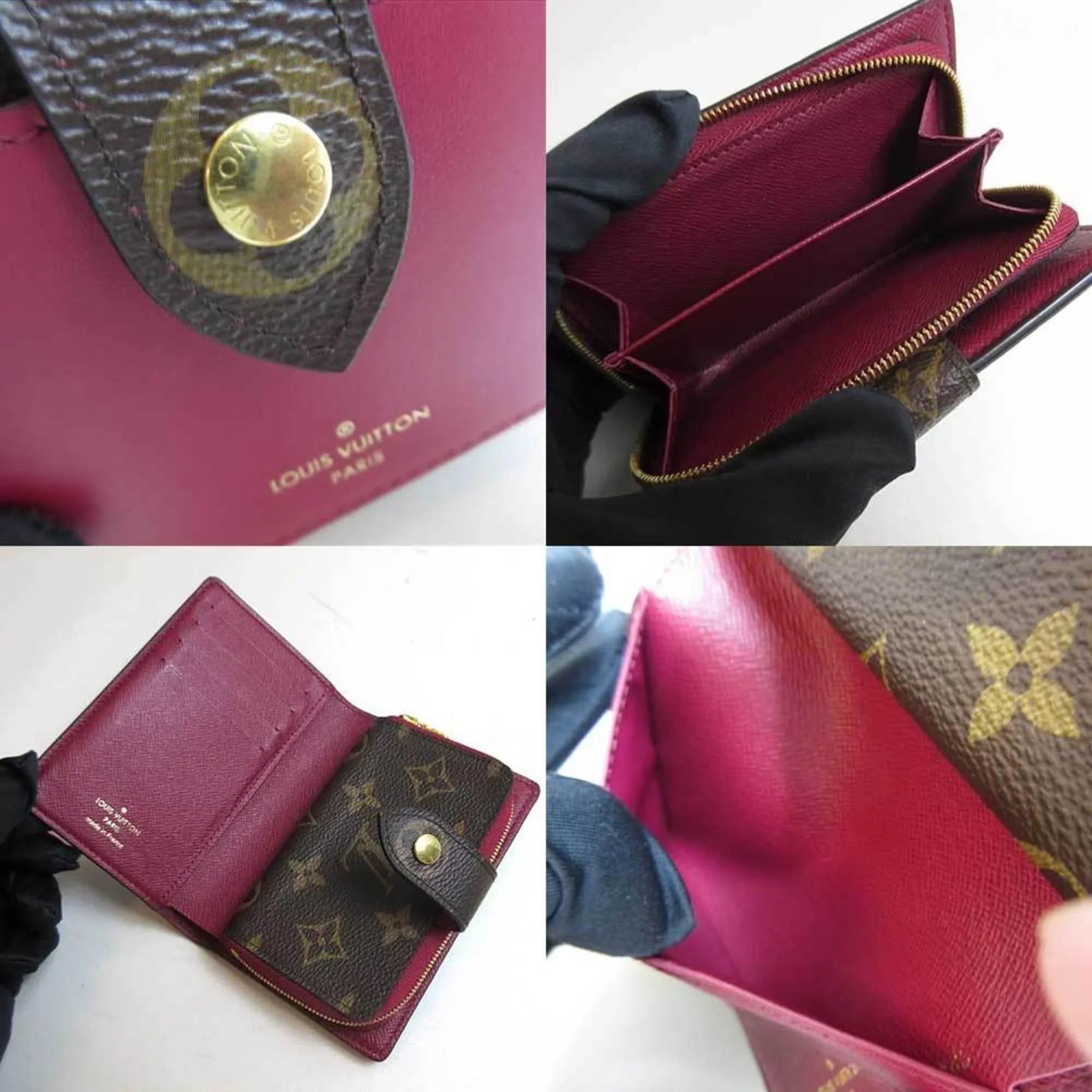 Pre-Owned Louis Vuitton Wallet Bifold Portefeuille Juliet Fuchsia Monogram M69433 LOUISVUITTON (Good)