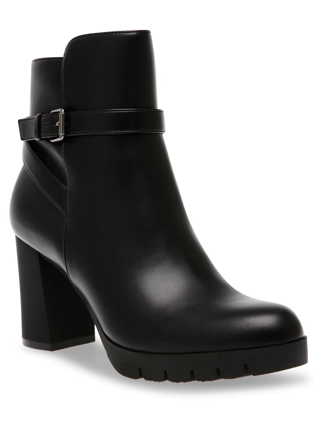 ANNE KLEIN Womens Black Latch Accent Cushioned Heidi Round Toe Block Heel Zip-Up Dress Booties 6 M