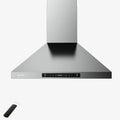 HisoHu Wall Mount Kitchen Hood Range Hoods with Ducted/Ductless Convertible Duct, 36 Inch 780 CFM Stainless Steel Vent Hood, 4 Speed Gesture Sensing Exhaust Hood with Dimmable LED lights(A02-36")