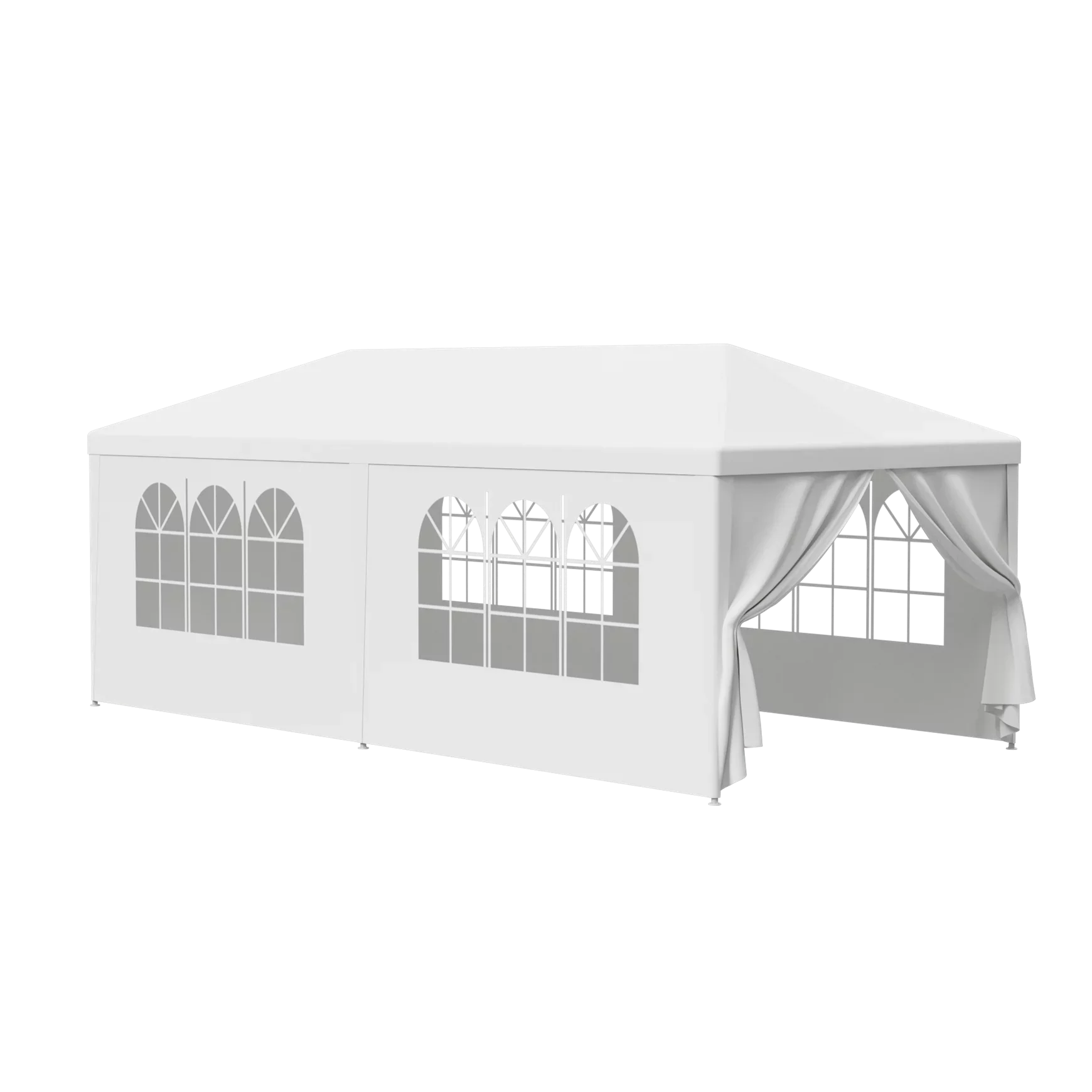 Zeny 10'x20' Outdoor Canopy Party Wedding Tent White Gazebo Pavilion with 6 Side Walls, 8.00, Event Canopies