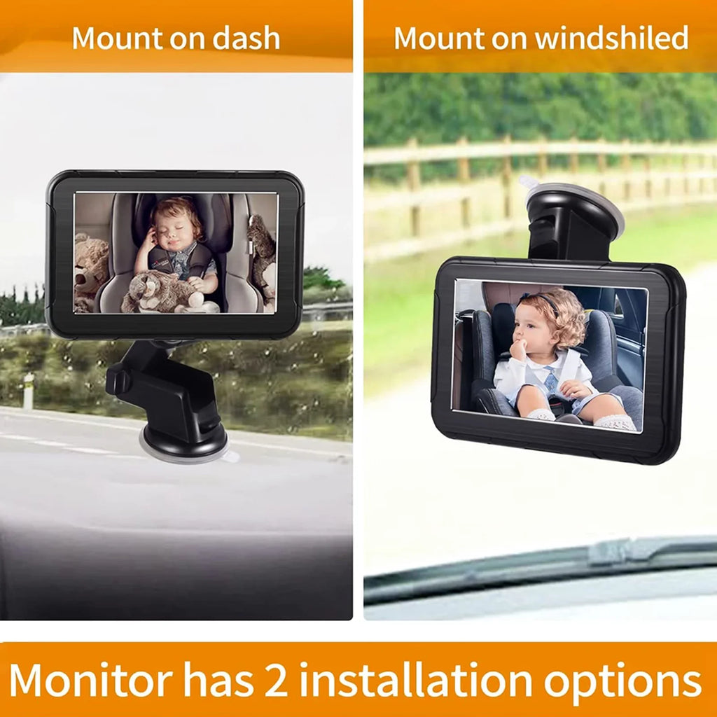 moobody Baby Car Monitor 1080P High Definition Monitor Camera for Baby Rear Facing Seat 5 Inch Car Seat Mirror Display 150° Wide View Night Vision Baby Car Mirror Camera Easy Installation