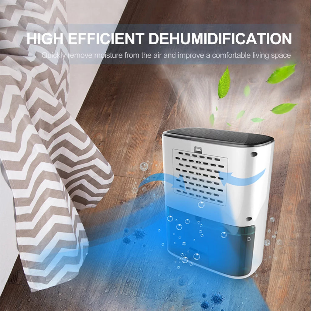 1200mL Dehumidifier to 215 Sq. Ft Portable Small Dehumidifier Auto-off Protection Humidity Control for Home Basements Bedroom Garage Wardrobe RV