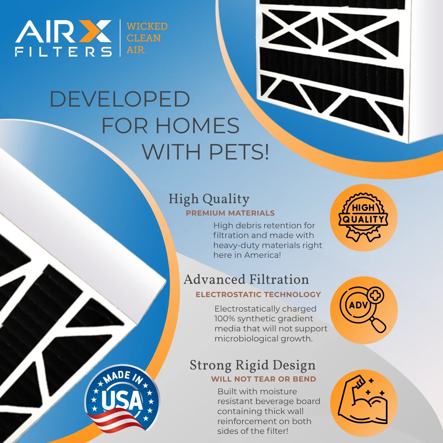 16x28x6 Air Filter Odor Eliminator Carbon Filter MERV 8 Comparable to MPR 700 & FPR 5 Suitable with Aprilaire 401 2 Pack by AIRX FILTERS WICKED CLEAN AIR.