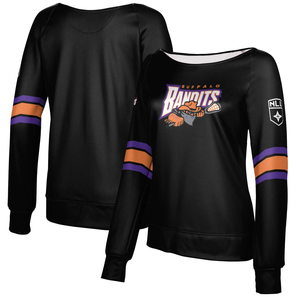 Girls Youth Epoch Lacrosse Black Buffalo Bandits Watercraft Neck Pullover Sweatshirt