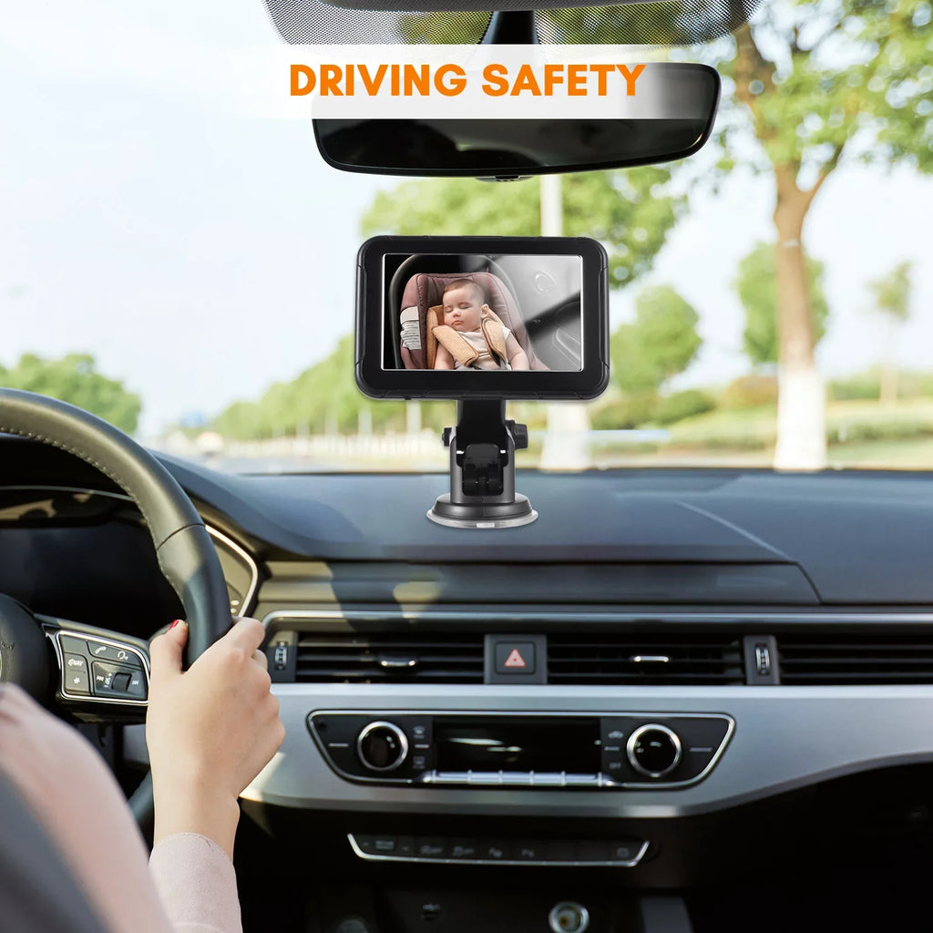 moobody Baby Car Monitor 1080P High Definition Monitor Camera for Baby Rear Facing Seat 5 Inch Car Seat Mirror Display 150° Wide View Night Vision Baby Car Mirror Camera Easy Installation