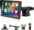 Podofo 12-30V 7" Portable Touch Screen Car Stereo Radio Wireless Carplay Android Auto Mirror Link FM Bluetooth TF/USB for Car Suv Van Pickup, with Backup Camera