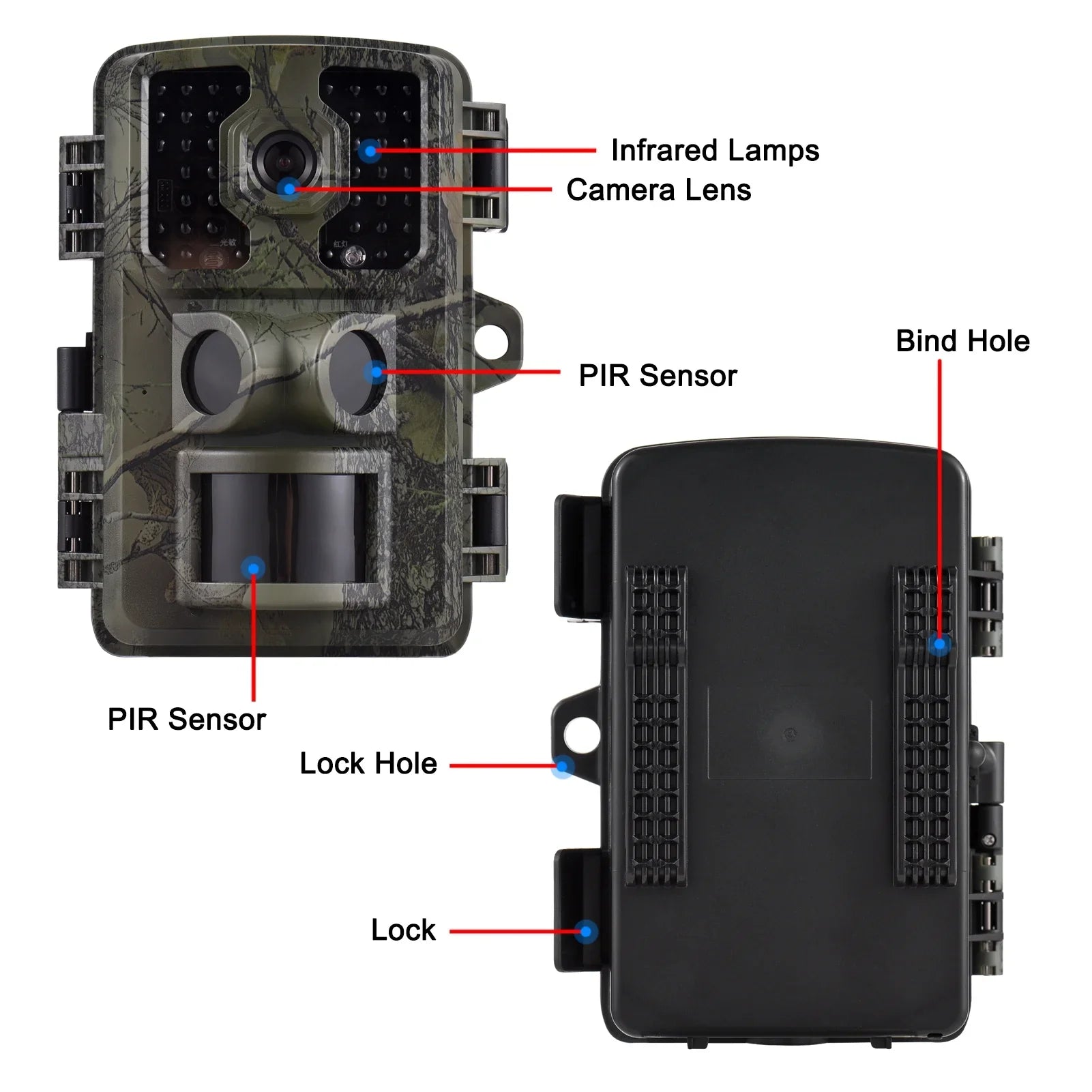 Carevas 4K Trail 16MP Wildlife Tracking with 2.0 Inch TFT Color Screen PIR Sensors 0.5s Trigger Time Supports Infrared Motion Activated IP66 Waterproof