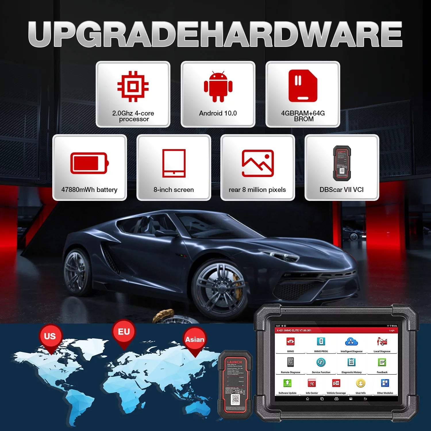 2024 Newest Launch X431 IMMO ELITE Car Diagnostic Scan Tool with XPROG-3 Key Programmer All Systems ,CANFD/DOIP,39+ Services