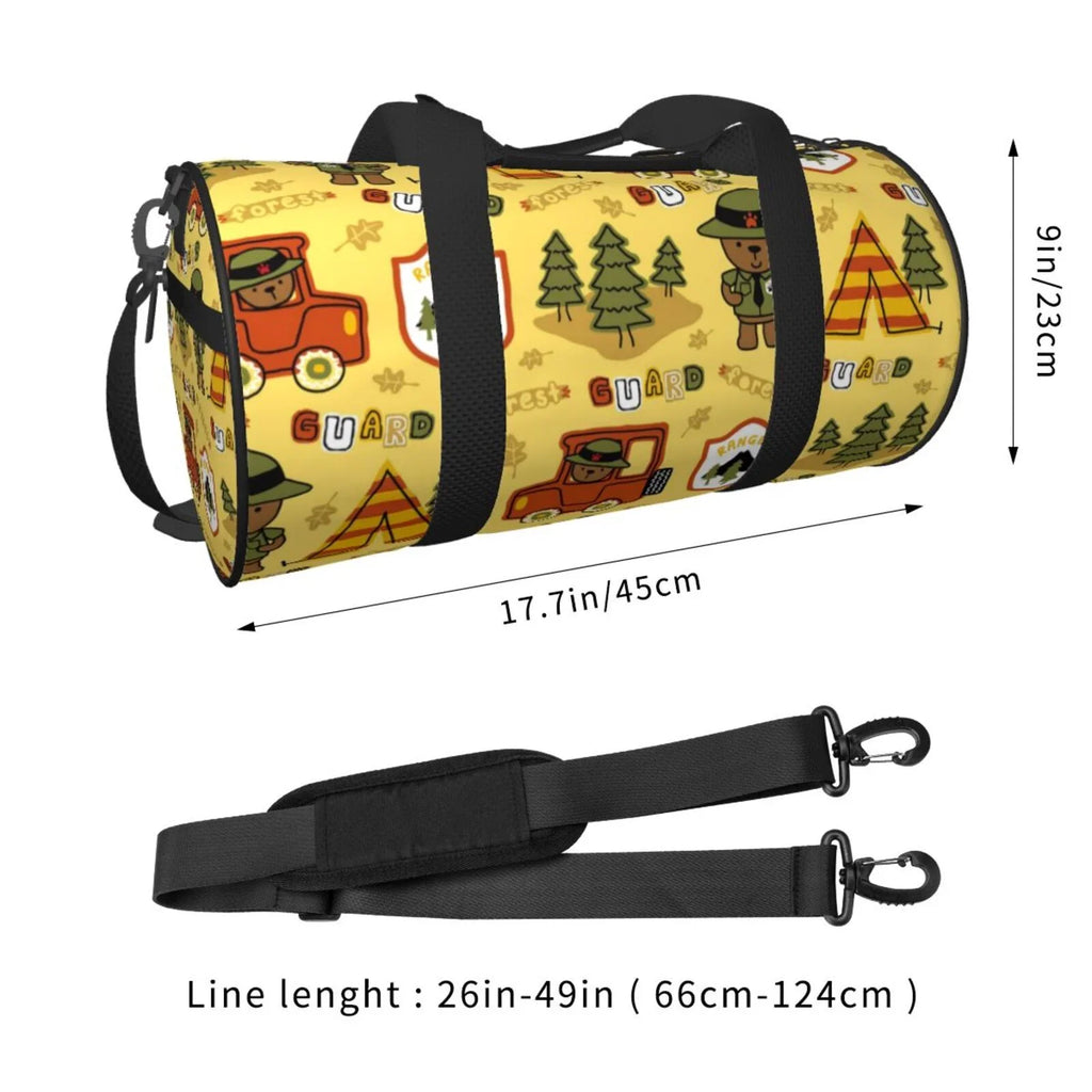 Coaee Forest Guard Large Capacity Travel Luggage Bag Cylinder Gym Bag Waterproof Sports Bag with Pocket and Compartment