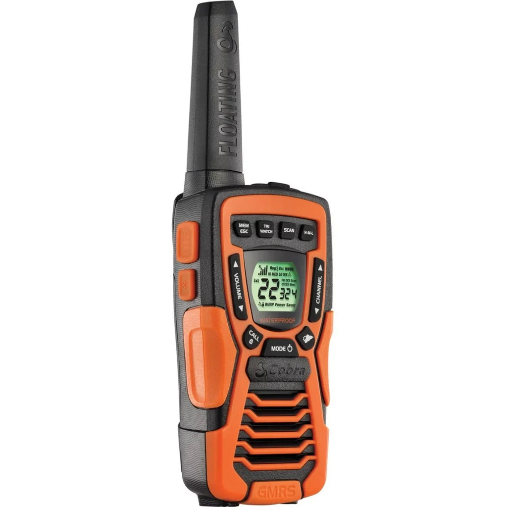 COBRA ACXT1035R FLT Floating Walkie Talkies- Waterproof, Rechargeable, Long Range up to 37-Mile Two Way Radio with NOAA Condition Alert & VOX ( 2 Pack )