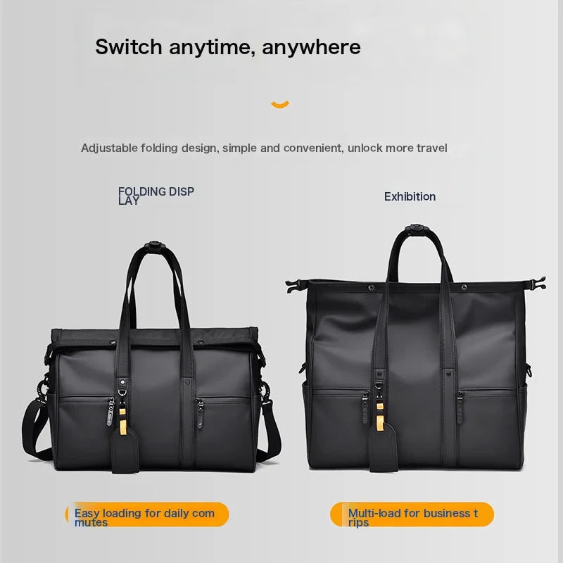 Waterproof Travel Bag Dry And Wet Separation Leather Feel Large Capacity Business Trip Handbag Men'S And Women'S Luggage Bag Sports And Fitness Bag