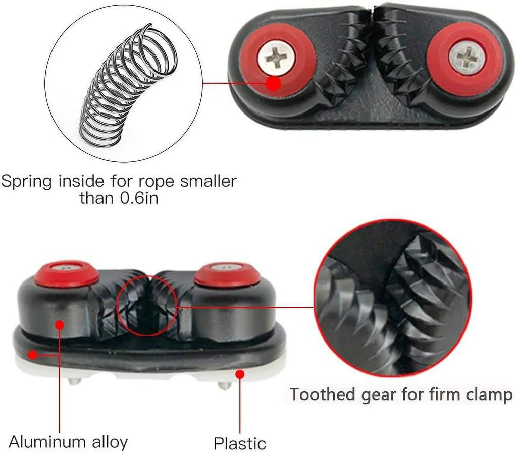 Lixada 2PCS Kayak Cam Cleat Watercraft Canoe Sailing Watercraft Dinghy Aluminum Cam Cleats Fast Entry Kayak Cleats