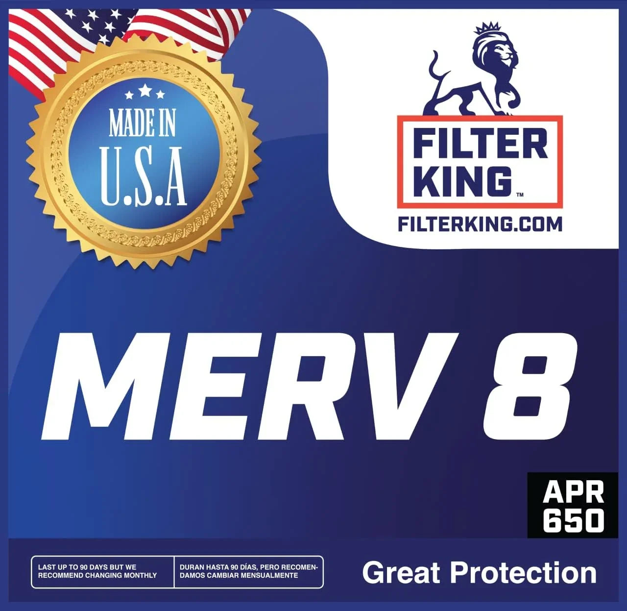 Filter King 9x36x1a Air Filter | 4-PACK | MERV 8 HVAC Pleated A/C Furnace Filters | MADE IN USA | Actual Size: 9 x 36 x .75"