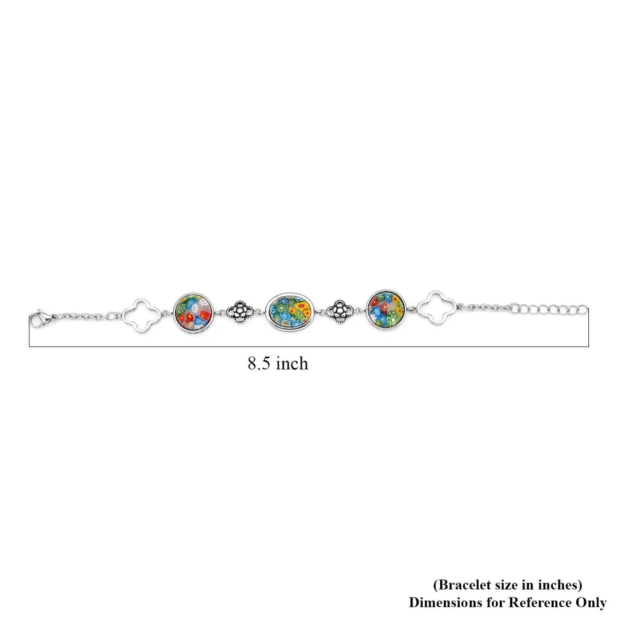 Shop LC Stainless Steel Oval Glass Bracelet Costume Stylish Unique Fashion Jewelry for Women Size 6.75" Birthday Mothers Day Gifts for Mom